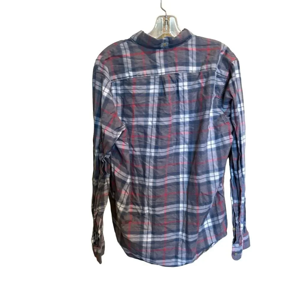 J.Crew Men's workshirt long sleeve sz Medium gray Plaid Style‎ 53410 100% cotton